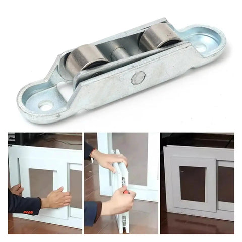 Top Notch Smooth As Butter Silent Glide Pulley Wheels For Sliding Doors And Windows Heavy Duty U Type Roller close up view.