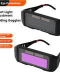 Badass Auto Darkening Welding Goggles with Instant Arc Sensing for Pro Level Eye Protection and Heavy Duty Spark Shielding showing smart light adjustment feature.