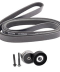 Heavy Duty Serpentine Drive Belt And Tensioner Assembly Replacement Kit with black belt and pulley assembly
