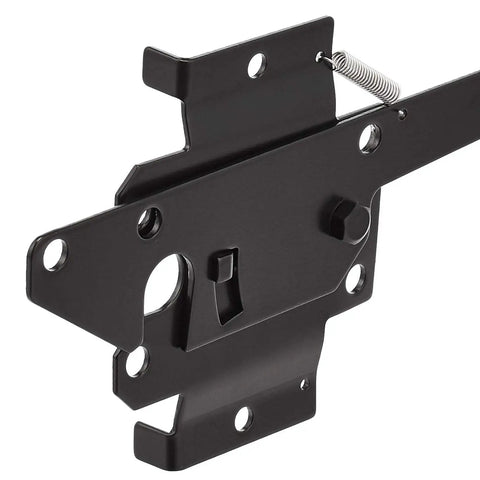 Flush Mounted Gate Latch In Black, Self-Latching Steel, Easy Install For Left Or Right Swing Gates, 13.39 Inch Length One Pack