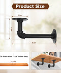 Heavy Duty Pipe Shelf Brackets Six Pack L Shaped Iron Shelving Brackets For 7 To 14 Inch Boards with size dimensions.