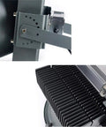 Heavy Duty Portable Floodlight With A Rock Solid Aluminum Build And Hella Bright LED Spotlight For Outdoor Job Sites And Backyard Chores Rechargeable Work Lamp That Always Gets The Job Done, showing sturdy metal brackets and LED cooling fins.