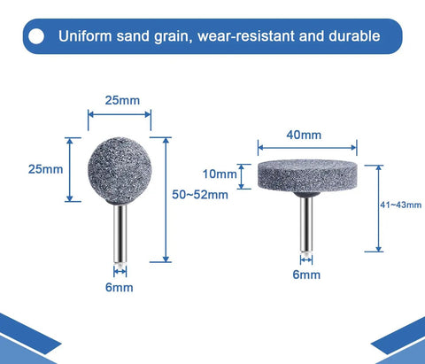 10 Piece Grinding Stone Rotary Polishing Set With One Quarter Inch Mandrel For Rotary Tools Heavy Duty Brown Corundum Grit Heads
