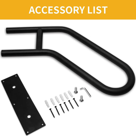 Stainless Steel Wall Mounted Handrail For Indoor Stairs, Fits 1 To 3 Steps, 22.8 Inch Length With Matte Black Finish, hardware included