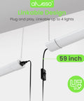 4Ft LED Shop Lights for Garage and Workshop, Ultra Bright 4800 Lumens, linkable two pack, 59 inch cable, ETL listed design