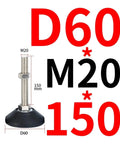 Heavy Duty Universal Adjustable Leveling Feet With Rock Solid Swivel Support Legs Featuring M8 Up To M20 Threads Built Tough For Garage Gear Kitchen Cabinets And Workshop Machinery, showing M20 thread and 150mm length.
