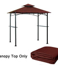 Grill Gazebo Replacement Canopy Top Cover 5x8 Inches Double Tiered BBQ Roof Burgundy Fits Gazebo Model L GG001PST F Durable 100 Percent Polyester Fire Retardant CPAI 84 Fabric Weatherproof Sun Shield Grillin Ready