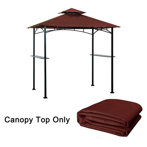 Grill Gazebo Replacement Canopy Top Cover 5x8 Inches Double Tiered BBQ Roof Burgundy Fits Gazebo Model L GG001PST F Durable 100 Percent Polyester Fire Retardant CPAI 84 Fabric Weatherproof Sun Shield Grillin Ready
