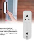 Two Pack White Doorbell Backplates For Video Doorbell Mounting Plate Replacement showing installed backplate and battery cover