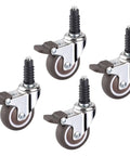 Silent Roll 1.5 Inch Swivel Caster Wheels Built Tough For Shopping Carts And Toolboxes Ultra Quiet nylon rubber casters set of four with threaded stems.