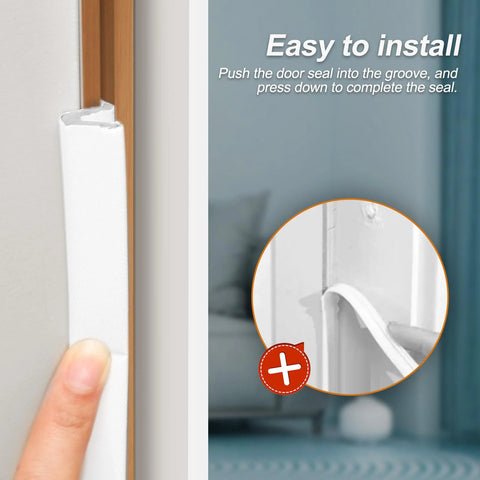 40 Foot Door Weather Stripping Seal for Kerf Front Exterior Doors being installed into door frame groove for insulation