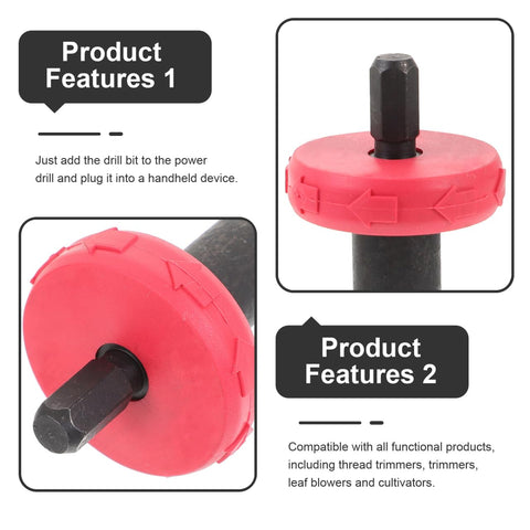 Push Button Start Electric Engine Drill Bit Adapter 8mm Hex Quick Start For Lawn Mower Leaf Blower And String Trimmer with red cap