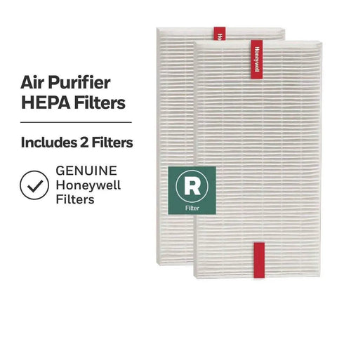Two Pack HEPA Air Purifier Replacement Filter R for HPA 100 200 300 5000 Series, captures 99.97% of particles, 2-pack shown