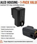 Heavy Duty 12V 30A 4-Pin Form A Relay, 1 Pack, Socket and Bracket Included, High Current Switching for Automotive Electronics and DIY Projects Ready for Easy Install black sealed relay with socket