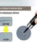 Windshield Chip And Crack Repair Kit With Glass Repair Fluid, DIY Car Glass Fix usage demo with before and after results.