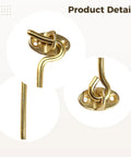 Two Pack Solid Brass Swivel Pivot Eyelet Latches For Windows And Cabinets 4.3 Inch Heavy Duty Sliding Door Hooks Antique Design