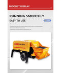 Beefy Trailer Mounted Hydraulic Concrete Pump With High Flow For Nonstop Material Delivery In Commercial Buildings, Warehouses, Industrial Workshops, And Residential Developments, yellow trailer unit