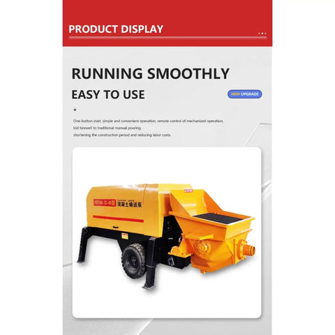 Beefy Concrete Delivery Pump Workhorse For High Rise Buildings And Infrastructure Projects With Multiple Models And Customization Options For Commercial Centers And Warehouses, yellow trailer-mounted pump