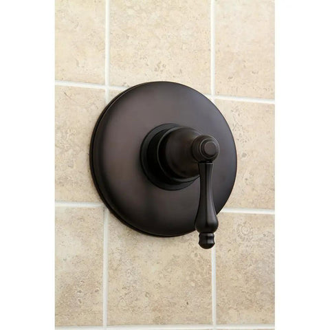 Oil Rubbed Bronze Shower Volume Control Trim With 1/2-14 NPT Connection, ADA Lever Handle, Solid Brass Construction, Big 5-3/8 Inch Faceplate