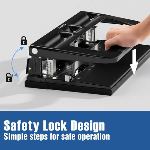 Heavy Duty 2 Or 3 Hole Punch With Adjustable Heads And Non Slip Base Nine Thirty Second Inch Hole Diameter 40 Sheet Capacity