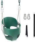 Toddler Swing With High Back Bucket Seat And 59 Inch Heavy Duty Iron Chains For Outdoor Indoor Swing Set Tree Straps Included Up To 300 Pounds Capacity Green