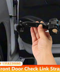 Peugeot Boxer Door Hinges With Limiter And Check Strap For 2006 2007 2008 2009 2010 2011 shown in a hand near vehicle door