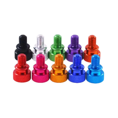 Orange 1 4 20 Textured Thumb Screws for DIY PC Case Builds, 6063 T6 Aluminum Alloy With Dope Anodized Finish, Durable 10 Pack in multiple colors