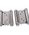 3-Inch Double Action Spring Hinge For Saloon And Cafe Doors, Stainless Steel Build, 2-Piece Set shown in detail angle