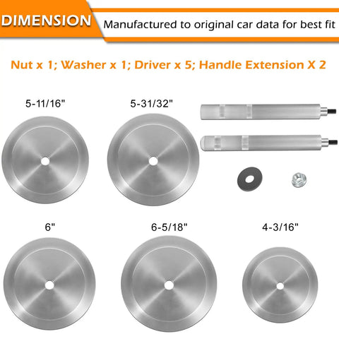 Truck Hub Seal Installer Kit For Class 7 And Class 8 Trucks And Trailers Pro Grade Multi Vehicle Tool components and sizes
