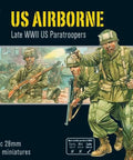 US Airborne Paratroopers 1:56 Scale Tabletop Miniatures Pack Plastic Paintable 28mm WWII Soldiers Packaging