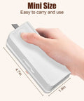 Hand holding Two In One Mini Bag Sealer With 4.7 Inch Heat Sealer For Potato Chip Bags, showing compact size and design.