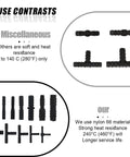 UHANBUT nylon vacuum line connector assortment, 125-piece set with 12 sizes, straight and Tee/reducer barbed fittings