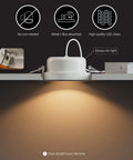 LED 6 Inch Recessed Gimbal Downlight Kit With Junction Box, 360 Degree Adjustable, dimmable, showing light beam distribution