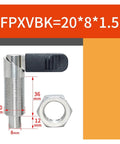 L Shape Index Plunger Pin With Knurled Grip Quick Release Spring Loaded Positioning Lock M20 X 1.5 Thread beside a hex nut