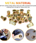 Galvanized Rivet Nut Kit Set Must Have 500 Piece Assortment With M3 M4 M5 M6 M8 M10 Threaded Inserts for metal fastening