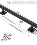 16 Inch Square Sliding Barn Door Handles Set Of 2 Black Matte Iron Gate Pulls with measurement details and screws shown
