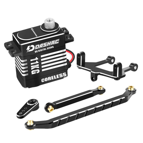 Beefy 11Kg Coreless Servo With Metal Gear For 1/18 RC Crawler Upgrades High Torque Digital Servo With Fast Response shown with parts
