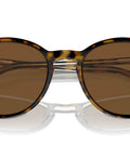 Low Bridge Fit Round Sunglasses In Havana On Transparent Frame With Brown Polarized Lenses 54 mm For High Cheekbones And UV Protection Everyday Cool Street Style