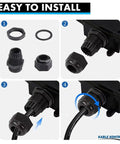 Installation of Heavy Duty Nylon Cable Glands For 34-44mm Cables Straight Gland 48 PG Thread 10 Pack Cord Grips
