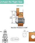 Dimensions and installation details for Beefy Heavy Duty Cam Lock Set For Doors Cabinets Mailboxes And Drawers 16 or 30mm
