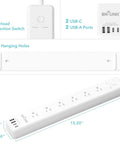 Smart WiFi Power Strip Surge Protector Packs Six Independently Switched Outlets and Four Fast Charging USB Ports with a Sleek Type C Adapter