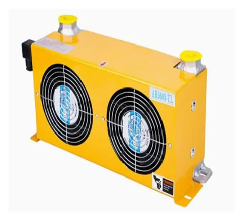Beefy High Flow Hydraulic Aluminum Oil Cooler 60 L Per Minute Air Cooled Radiator With Dual 48 Watt Fans Low Noise Heat Exchanger 12 Volt System Wide Application For Automotive And Industrial Machinery