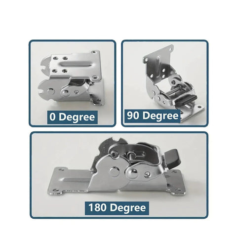 Heavy-Duty Folding Table Leg Hinge With 180-Degree Self-Locking Mechanism, Adjustable 0, 90, And 180-Degree Positions, metal hinges.