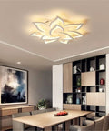 LED Dimmable Flower Shape Ceiling Light With Acrylic Petals, Modern Flush Mount Ceiling Fixture for dining area