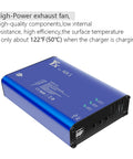 Parallel Fast Charger For DJI Air 3S And Air 3 Drones shown with blue casing and high-power exhaust fan, LED indicators visible