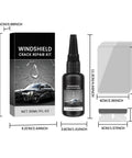 2026 Upgrade Windshield Crack Repair Kit for Chips and Other Cracks with 30ml resin, curing film, and blade