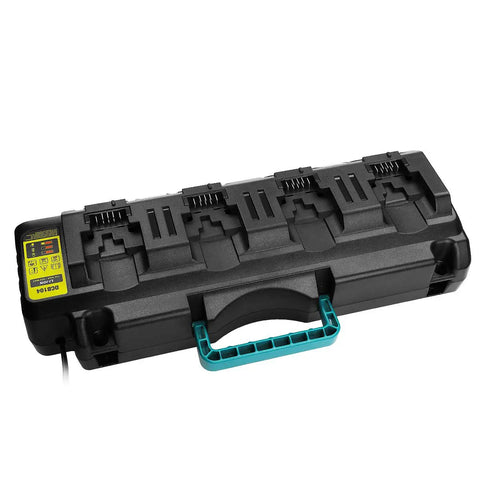 Four Port Fast Charge Station For 12V And 20V Max Batteries, Wall Mount Charger, Compatible With All 12V/20V Max Packs, 100-240V Input, Delivers 4 X 3.0Ah High Speed Output
