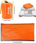 Emergency Sleeping Bag Portable Thermal Bivy Sack Waterproof Lightweight Survival Gear One Pack on scale and spread out