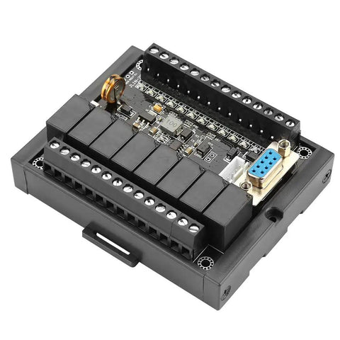 FX1N-20MR PLC Controller Module With Relay Output And Delay Logic, Industrial Control Board, top view of rugged automation module