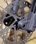 220mm Bike Disc Brake Rotor Thickened To 2.3mm With Rapid Heat Dissipation, Vented, on bike wheel with colored bolts